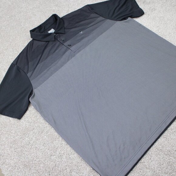 Callaway Opti-Dri Polo Shirt Mens 2XL XXL Black/Gray Golf Short Sleeve Pullover - Picture 6 of 12